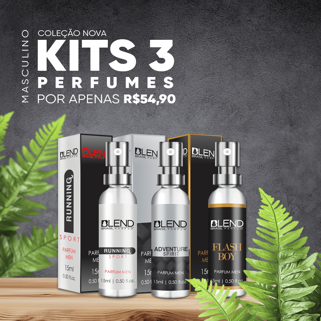 Kit de 3 Perfumes 15 ml masculino - FireSense/RunningSport/FlashBoy - StoreParfum