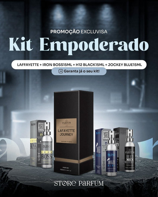 Kit empoderado - Laffayette + Iron Boss15ml + H12 black15ml + Jockey Blue15ml - StoreParfum