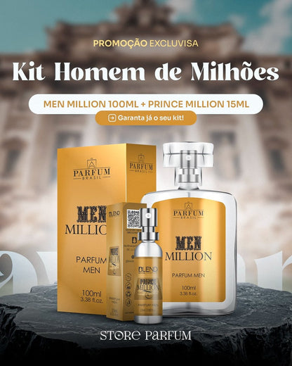 Kit - Homem de milhões - Men Million 100ml + Prince Million 15ml - StoreParfum