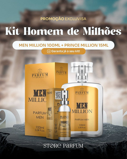 Kit - Homem de milhões - Men Million 100ml + Prince Million 15ml - StoreParfum