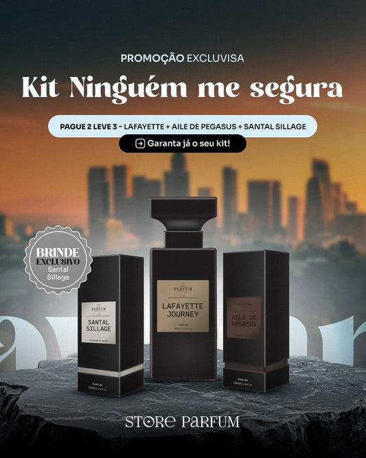 Kit Ninguem me segura- Pague 2 e leva 3 - Lafayette + Aile de Pegasus + Santal Sillage (Brinde) - StoreParfumKit Ninguem me segura- Pague 2 e leva 3 - Lafayette + Aile de Pegasus + Santal Sillage (Brinde)