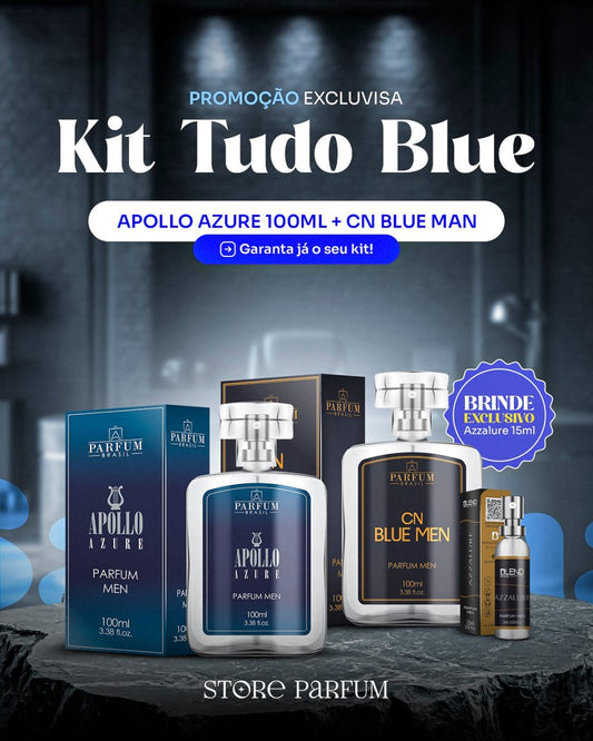 Kit Tudo Blue + brinde - Apollo Azure100ml + CNBlueMan100ml + Azzalure15ml (brinde) - StoreParfum
